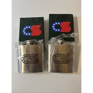 2 New Chris Stapleton Patriotic Stars Stripes Logo Metal Whiskey Flask 6oz NEW